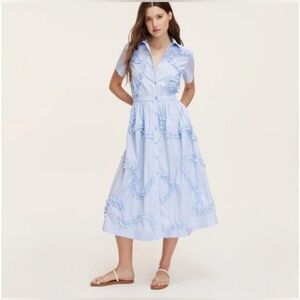 Kate Spade Target Short Sleeve Blue Midi Shirtdress